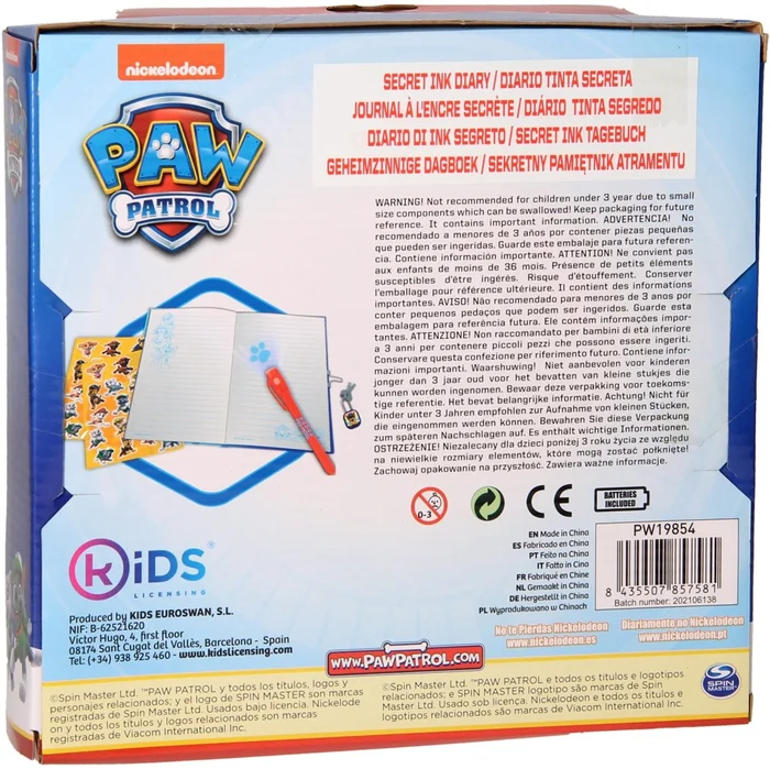 Dagboek met Stickers en Geheimschrift Pen – PAW Patrol