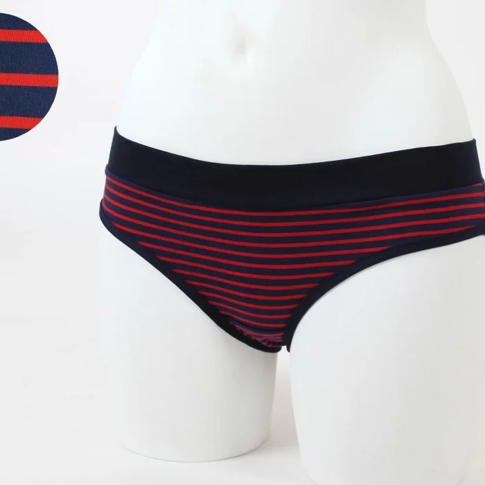 Damen-Unterhose marineblau rot gestreift