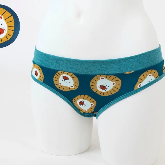 Damen-Unterhose petrol mit Löwen