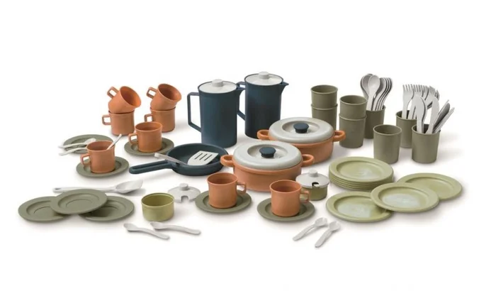 Dantoy BIOplastic grote eetset (donkerblauw/79-delig)