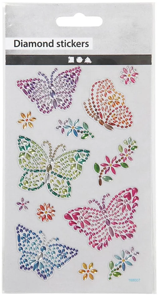 Diamant-Aufkleber, Schmetterlinge, 10×16 cm, 1 Blatt