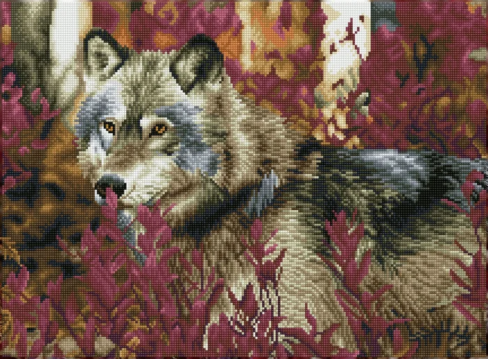 Diamond Dotz Diamond Dotz – Autumn Wolf – Pre-Framed Kit