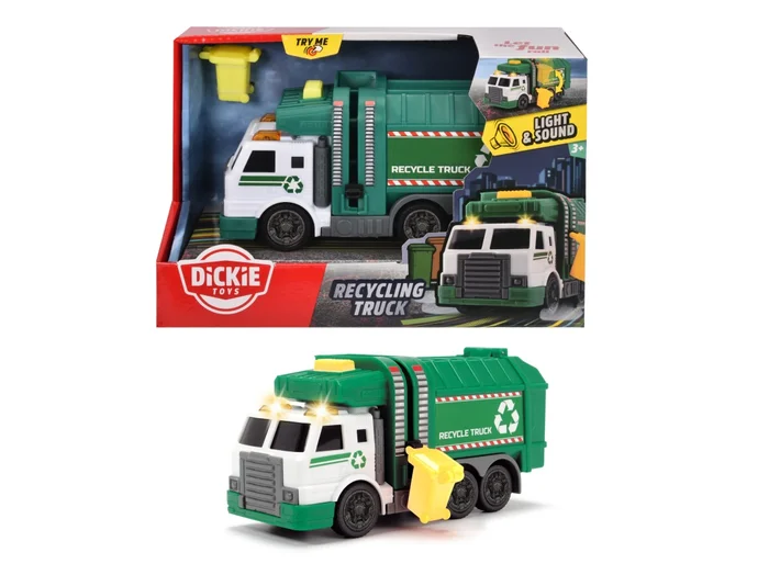 Dickie Toys – Recycling Truck mit Licht & Sound, 15 cm