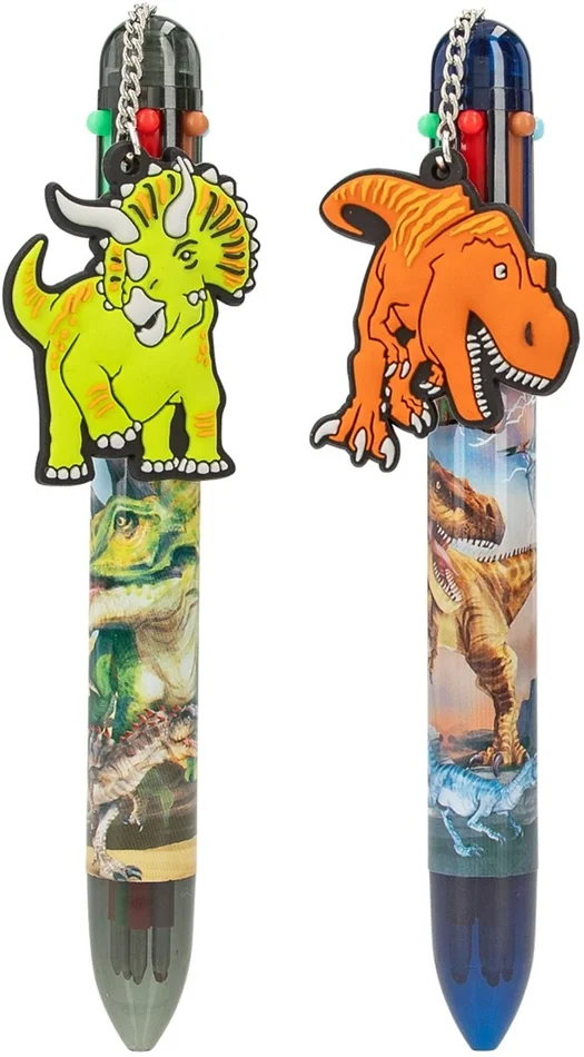 Dino World gelpen met 6 kleurn