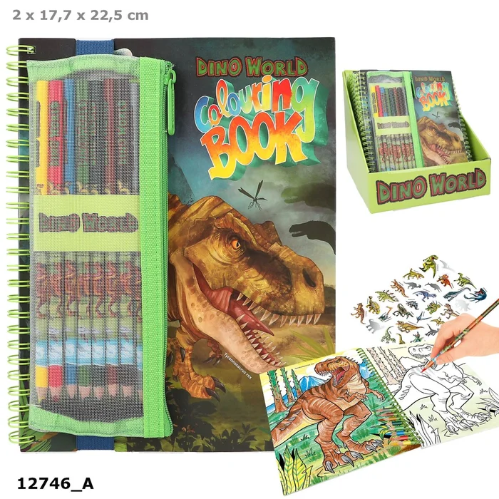 Dino World Malbuch mit Buntstiften