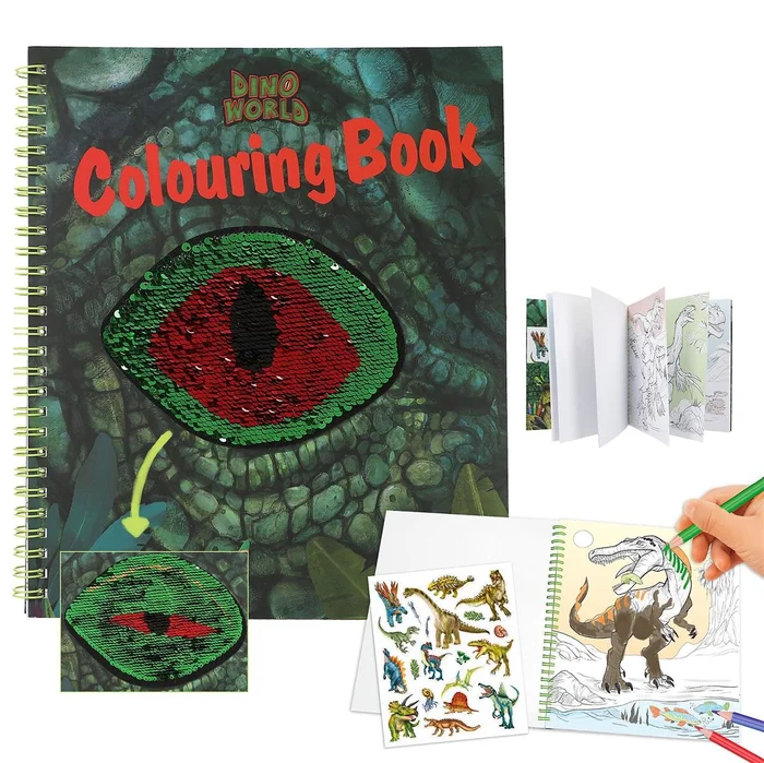 Dino World Malbuch mit Pailletten