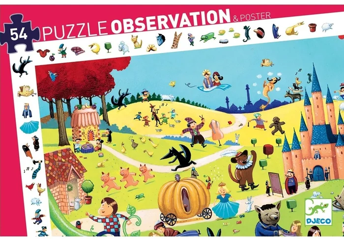 Djeco 24601 Suchspiel Märchen Entdecker 54 teilig Spielwaren Kinderpuzzle