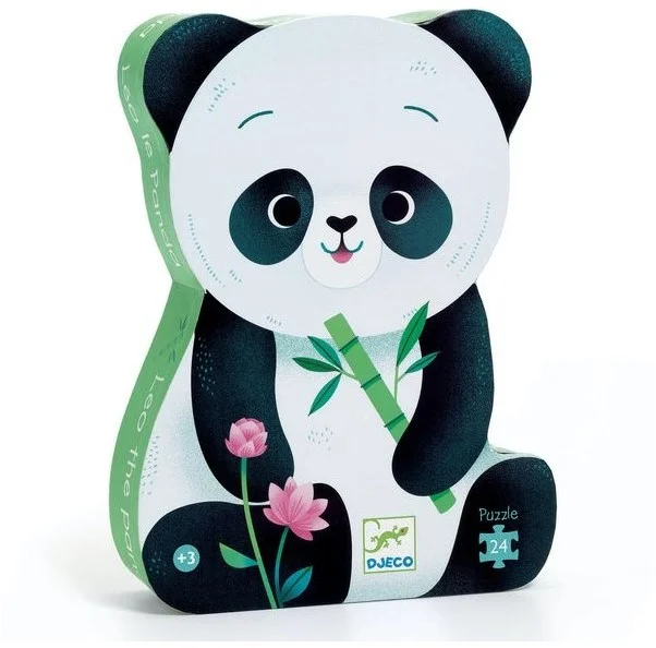 DJECO 37282 P. Silueta Leo EL Panda Puzzle, bunt