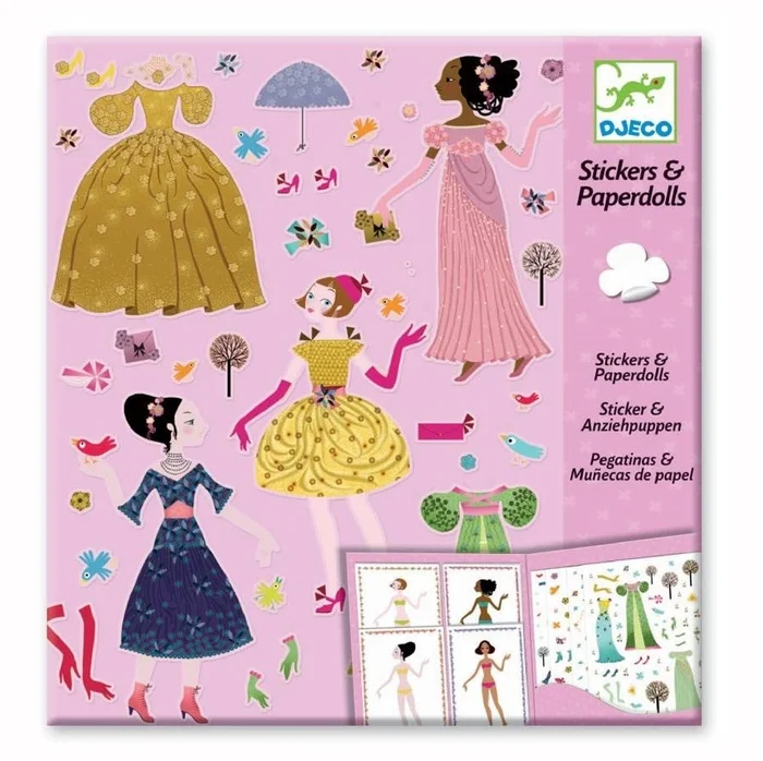 Djeco – Paper Dolls und Sticker Dresses Through the Season Papierpuppen