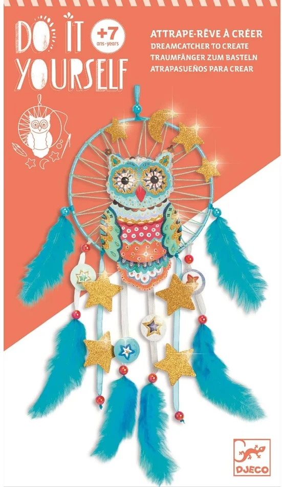 Djeco Atrapasueños para crear Traumfänger zur Herstellung von Lechuza (37961), bunt