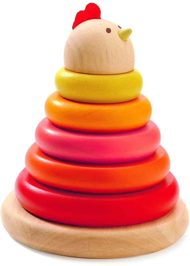 Djeco Cachempil Steckspiel aus Holz Glucke – 15.5 cm