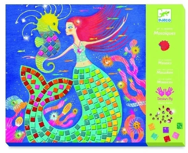 Djeco Caja mosaicos EL Canto de las sirenas Mosaik-Box Das Singing der Meerjungfrauen (39423), bunt