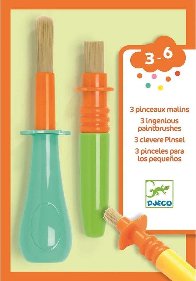 DJECO Farben für kleine 3 Pinsel (39007) mehrfarbig (1)