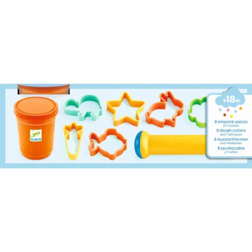 DJECO Knete – Knetset mit Plätzchenausstecher & Kneteroller