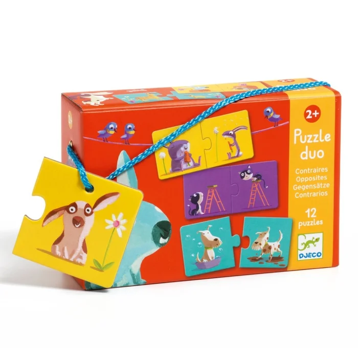 DJECO Lernspiel – Puzzle duo/trio: Gegenteile