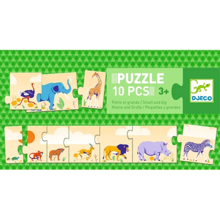 DJECO Lernspiele – Puzzle Klein & Groß, 10 Teile