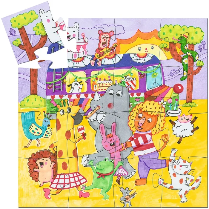 Djeco Scherenschnittpuzzle Der Regenbogenbus