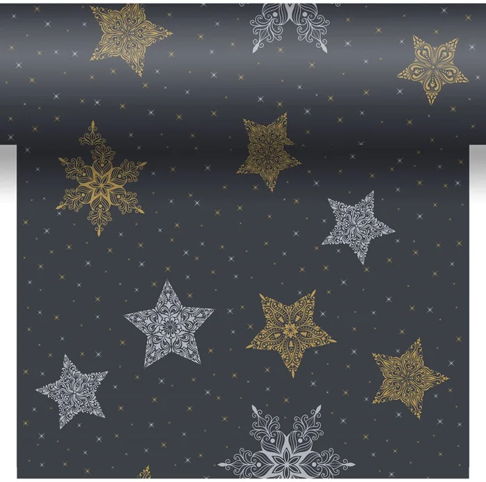 Duni 3-in-1 Snowstars Black 40×480