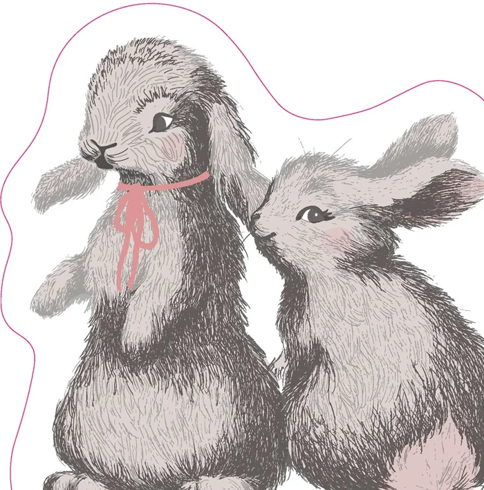 Duni Silhouettes servetten Bunny Friends 3-laags 33cm