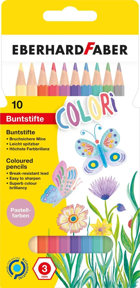 Eberhard Faber – Colori Buntstifte Pastell, 10 Stück