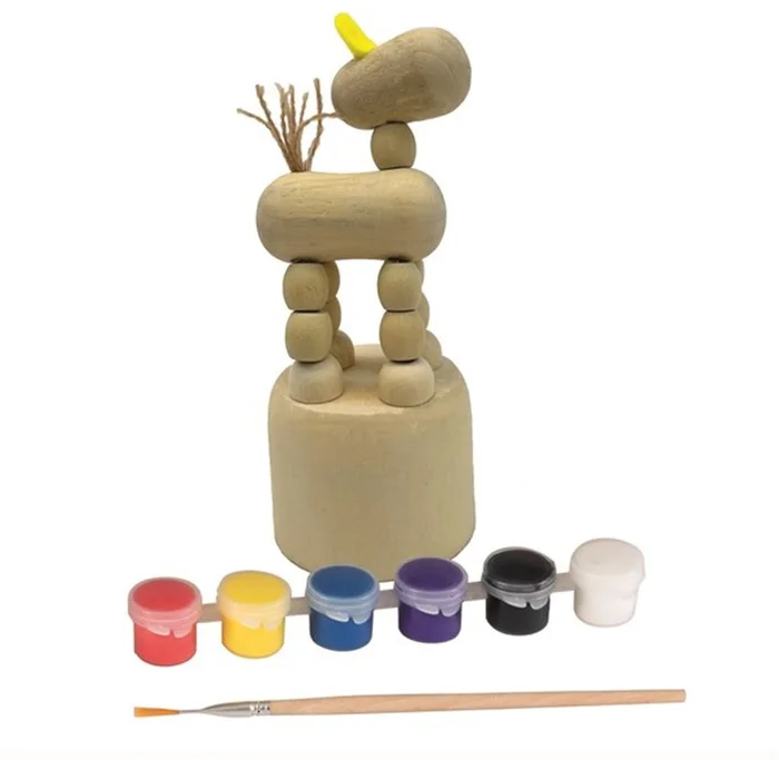 Egmont Toys Schiebepferd aus Holz zum Ausmalen