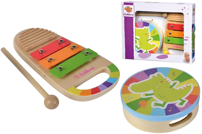 Eichhorn Houten Trommel en Xylofoon Muziekset, 3dlg.
