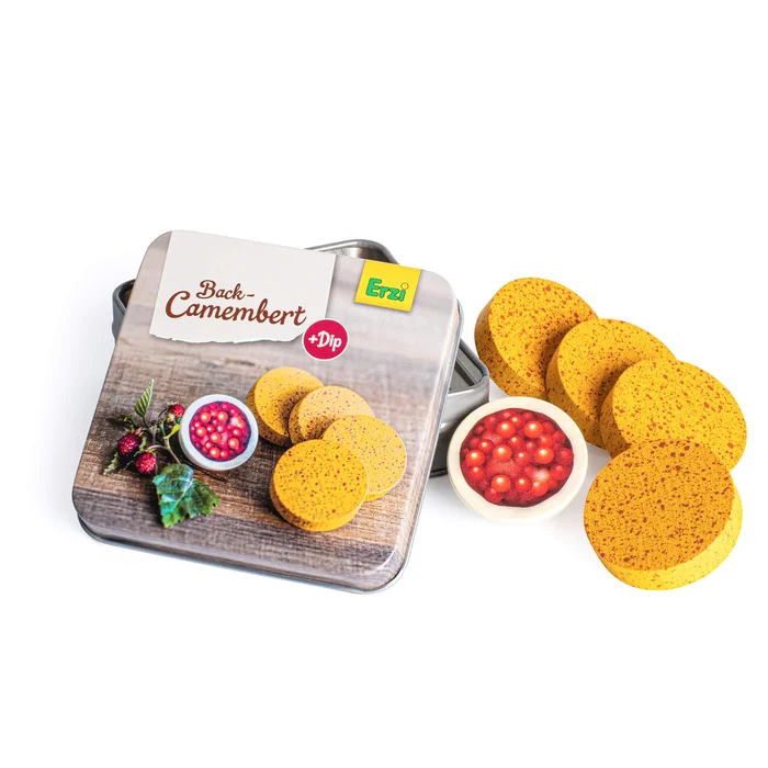 Erzi Backcamembert in der Dose – Kaufladenzubehör