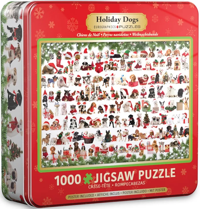 Eurographics Holiday Dogs Tin (1000)