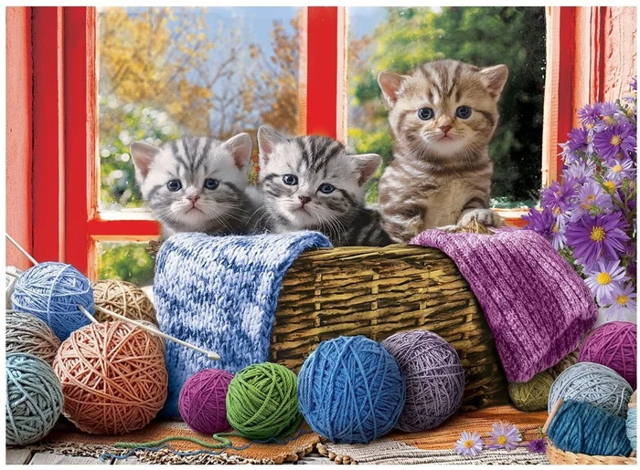 Eurographics Puzzle Knittin‘ Kittens – 500 XL Teile