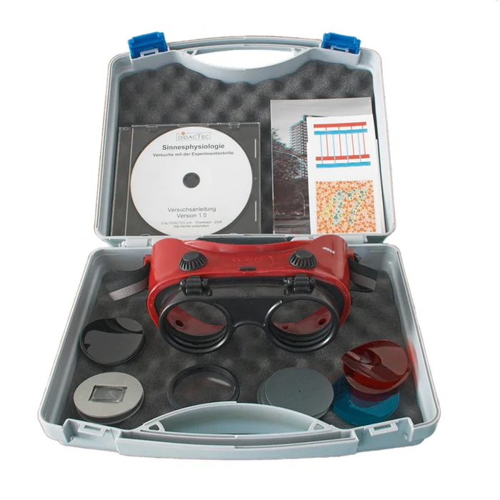 Experimentierbrille mit Vorsätzen im Aufbewahrungskoffer | Wiemann-Lehrmittel