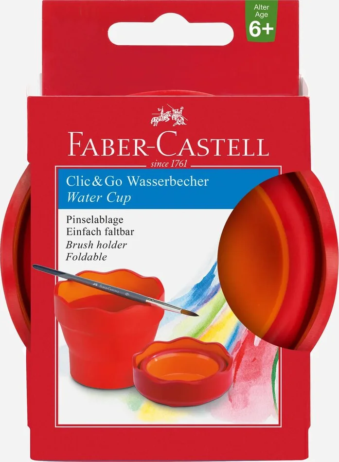 Faber-Castell Wasserbecher Clic&Go rot