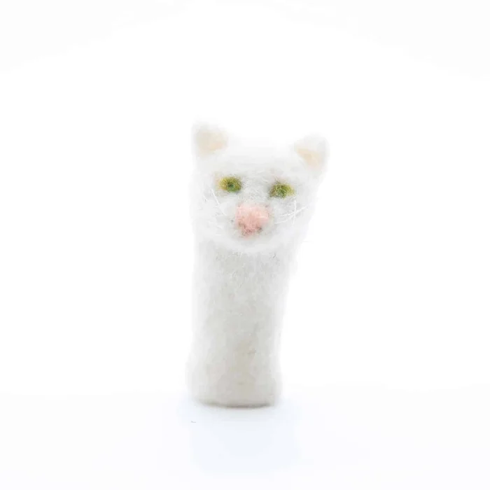 Fingerpuppe Filz – Katze weiß