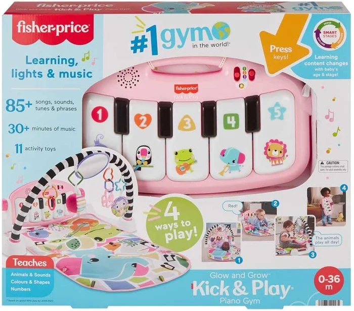 FISHER PRICE – GLOW & GROW KICK & PLAY GYM PINK