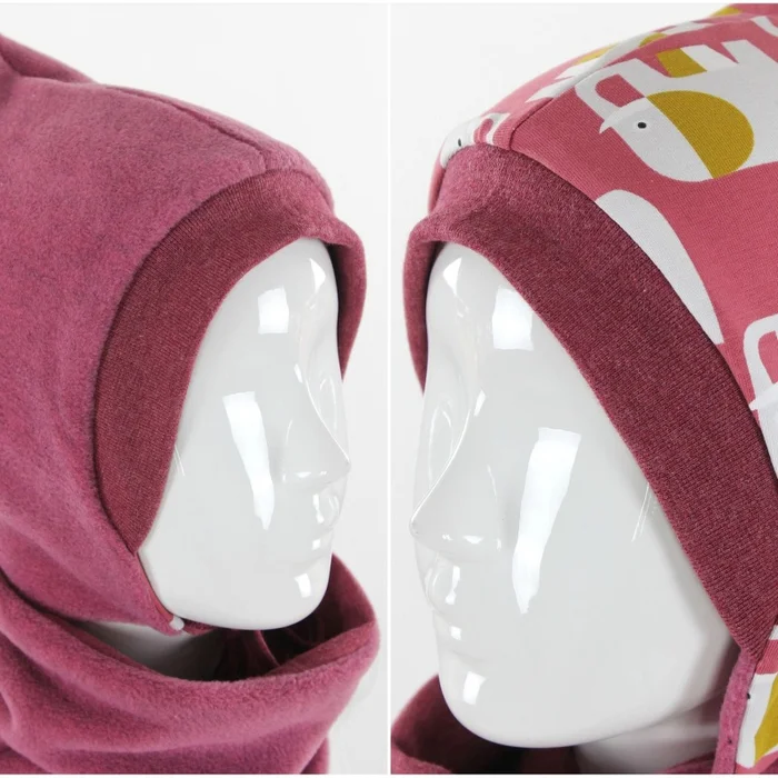 Fleecemütze für Kinder altrosa mit Elefanten