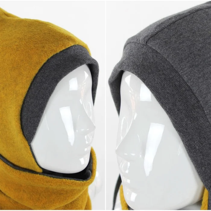 Fleecemütze für Kinder gelb und anthrazit