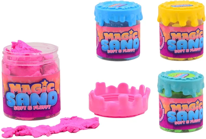 Fluffy zand 450 gram in container 4 assorti