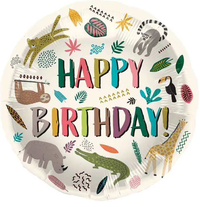 Folieballon Wilde Dieren 45cm