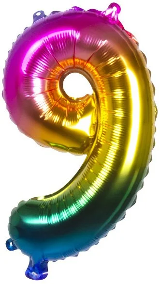 Folienballon 9 Regenbogen 21989