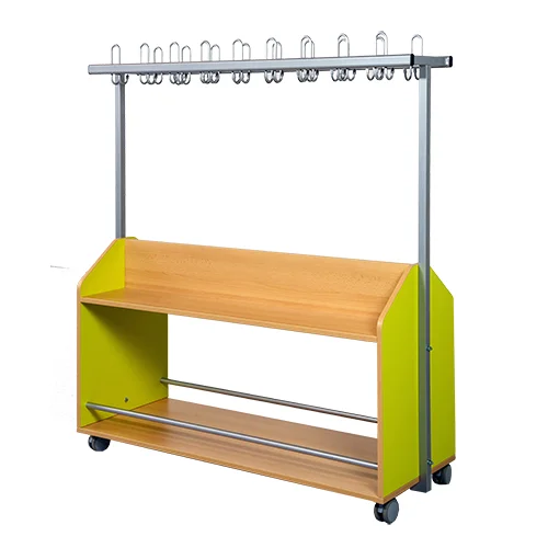 Garderobenwagen doppelseitig mit 12 Dreifachhaken