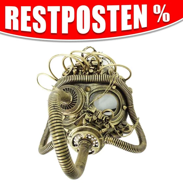 Gasmaske Steampunk – goldfarben