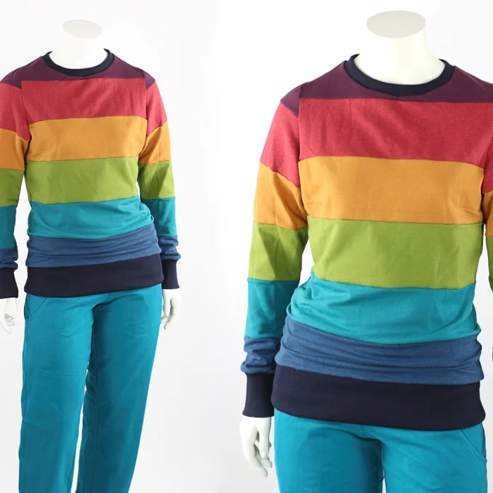 gestreifter Longsleeve aus Sweat