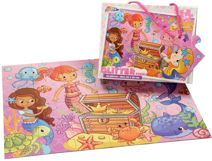 Glitter Puzzel Eenhoorn, 30st.