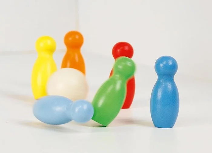 Goki Houten Kegelspel Kleur, 7dlg.