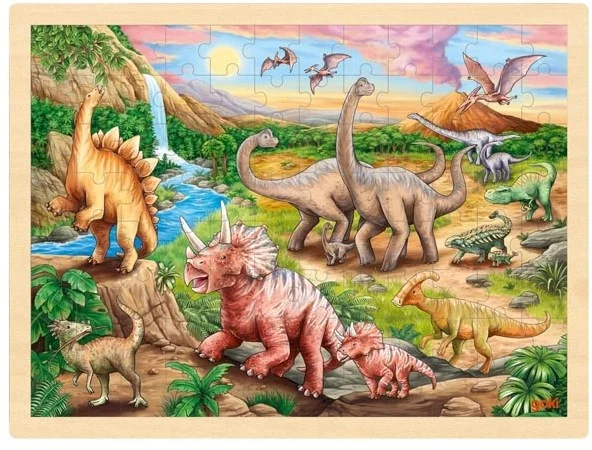 Goki Houten Legpuzzel Dinosaurus, 96st.