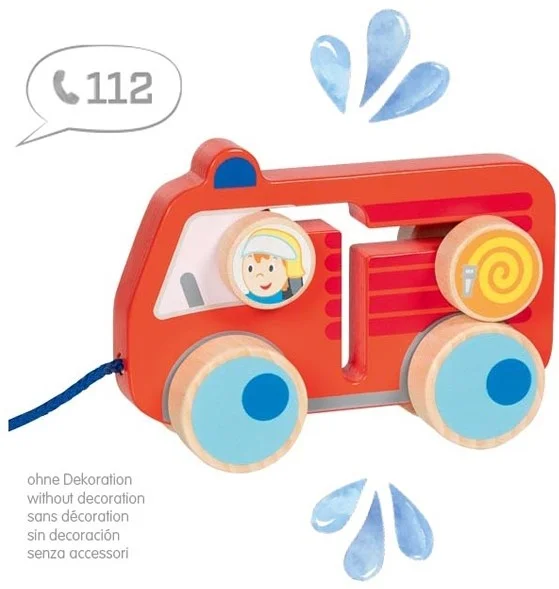 Goki Houten Trekfiguur brandweer 112
