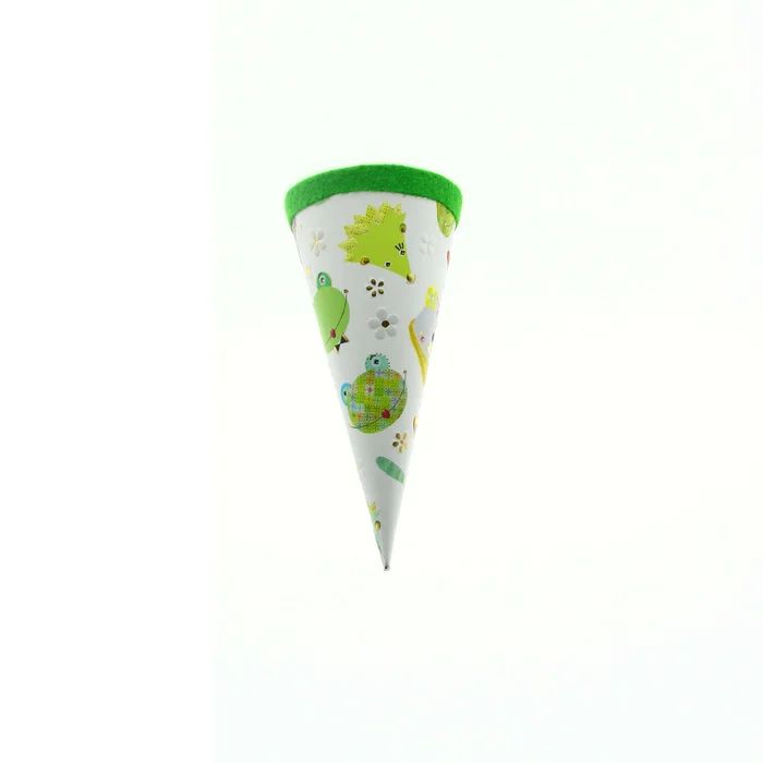 Goldbuch Geschenktüte Tiere weiß mit Applikationen, Filzverschluss – 15cm