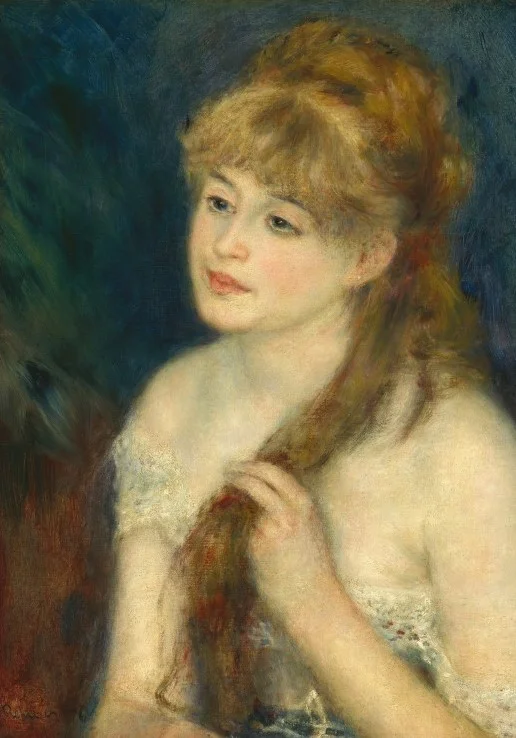 Grafika Auguste Renoir: Young Woman Braiding Her Hair, 1876 – 1000 Teile