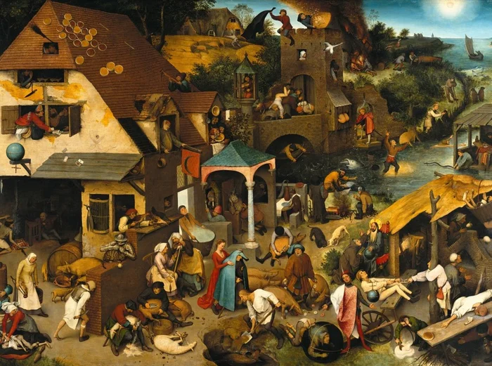 Grafika Brueghel Pieter: Die niederländischen Sprichwörter, 1559 – 2000 Teile