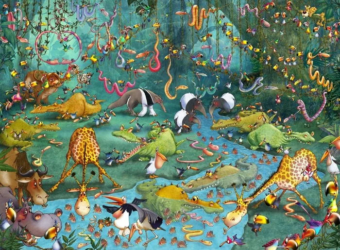 Grafika François Ruyer: Jungle – 2000 Teile