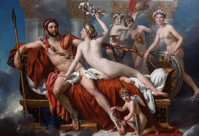 Grafika XXL Teile – Jacques-Louis David: Mars entwaffnet durch Venus und die Grazien, 1824 – 12 Teile